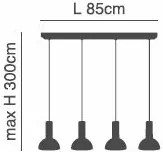 Φωτιστικό Οροφής  SE21-NM-4-4NM-MS3 ADEPT TUBE Nickel Matt Pendant Black Metal Shade+ - 51W - 100W - 77-8469