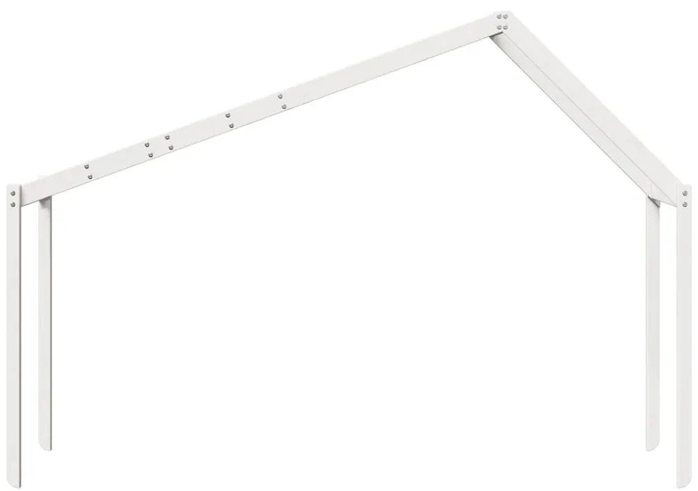 vidaXL Οροφή Κρεβατιού Παιδική Λευκό 203x80,5x142εκ. Μασίφ Ξύλο Πεύκου