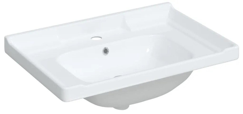 vidaXL Νιπτήρας Μπάνιου Ορθογώνιος Λευκός 71 x 48 x 23 εκ. Κεραμικός