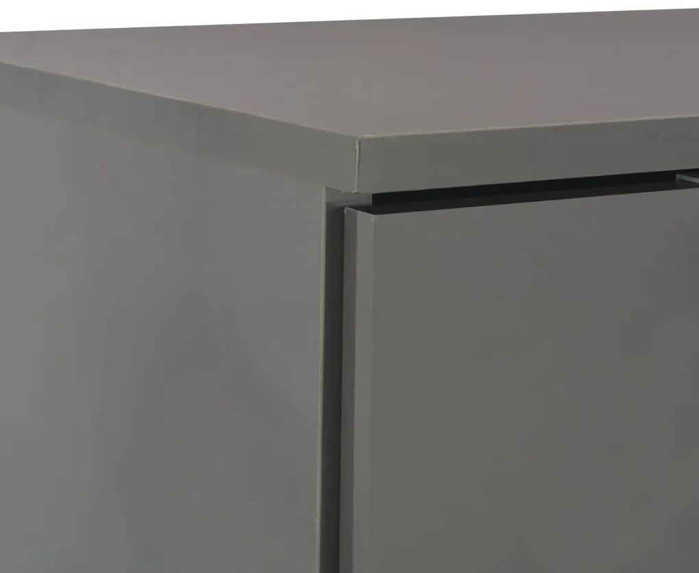 Μπουφές Ψηλός Γυαλιστερός Γκρι 71x35x80 εκ. Επεξεργασμένο Ξύλο - Γκρι
