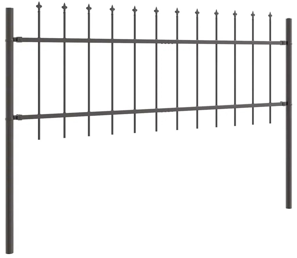 vidaXL Φράχτης Κήπου 8 pcs Γκρι 13,6 x 0,6 μ Ατσάλι με Πούδρα