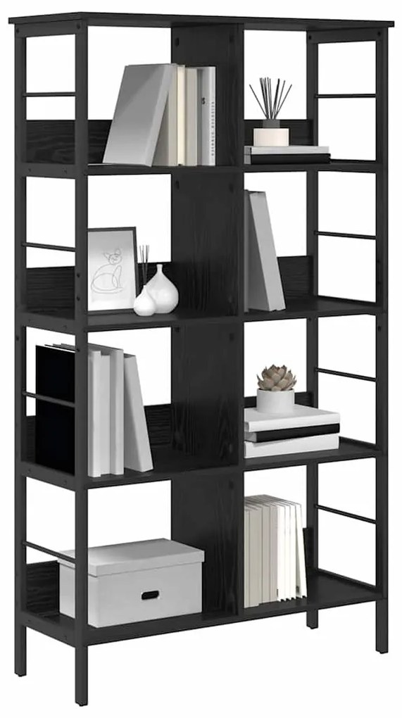 vidaXL Ράφι Βιβλίων Μαύρη Οξυά 82 x 32 x 144,5 εκ. Επεξεργασμένο ξύλο