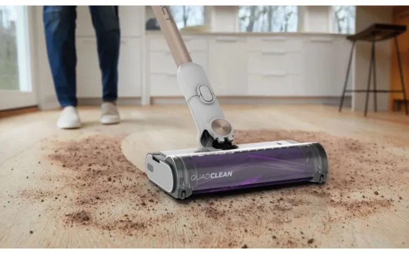 Σκούπα όρθια Shark IW3612EU, 240W, 0.42 l, 3 ρυθμίσεις, Αόρατοι αισθητήρες ανίχνευσης ρύπων, Σφραγίδα κατά των αλλεργιογόνων, LED, Λευκό/χρυσό