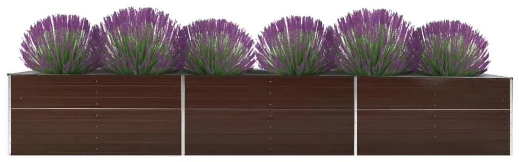 vidaXL Ζαρντινιέρα Υπερυψωμένη Καφέ 480x80x77 εκ. Γαλβαν. Χάλυβας