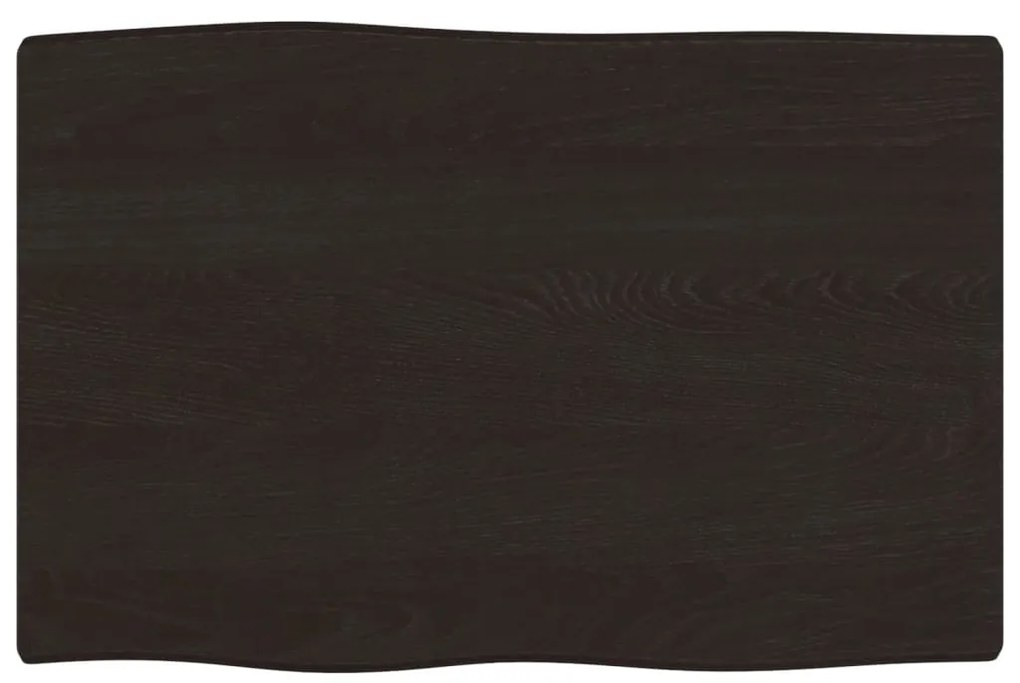 vidaXL Επιφ Τραπεζιού Σκ Καφέ 60x40x2εκ. Επ Μασίφ Ξύλο Δρυός Live Edge