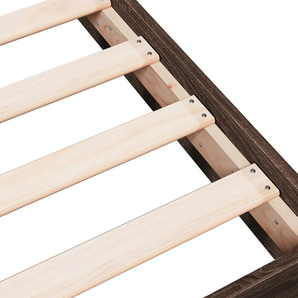 vidaXL Πλαίσιο Κρεβατιού Χωρ. Στρώμα Καφέ Δρυς 75x190εκ Επεξ. Ξύλο