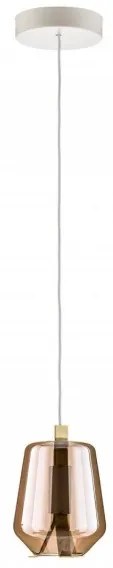 Κρεμαστό Φωτιστικό Οροφής LED 8W Dimmable Triac Φυσητό Γυαλί Μέταλλο Λευκό Luisa S1 Prandina-1C51000113099-Ροζ 1C51000113099