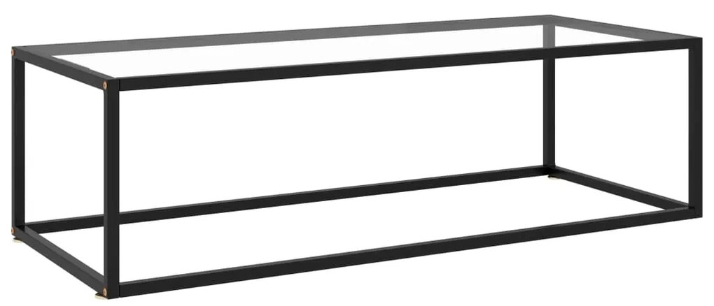 Τραπεζάκι Σαλονιού Μαύρο 120 x 60 x 35 εκ. με Ψημένο Γυαλί