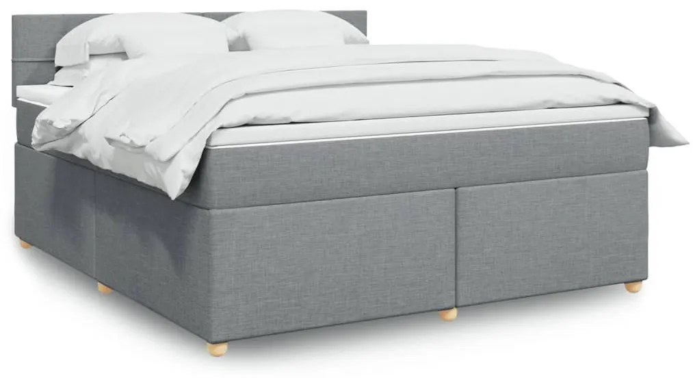 ΚΡΕΒΑΤΙ BOXSPRING ΜΕ ΣΤΡΩΜΑ ΑΝΟΙΧΤΟ ΓΚΡΙ 180X200 ΕΚ. ΥΦΑΣΜΑΤΙΝΟ 3286759