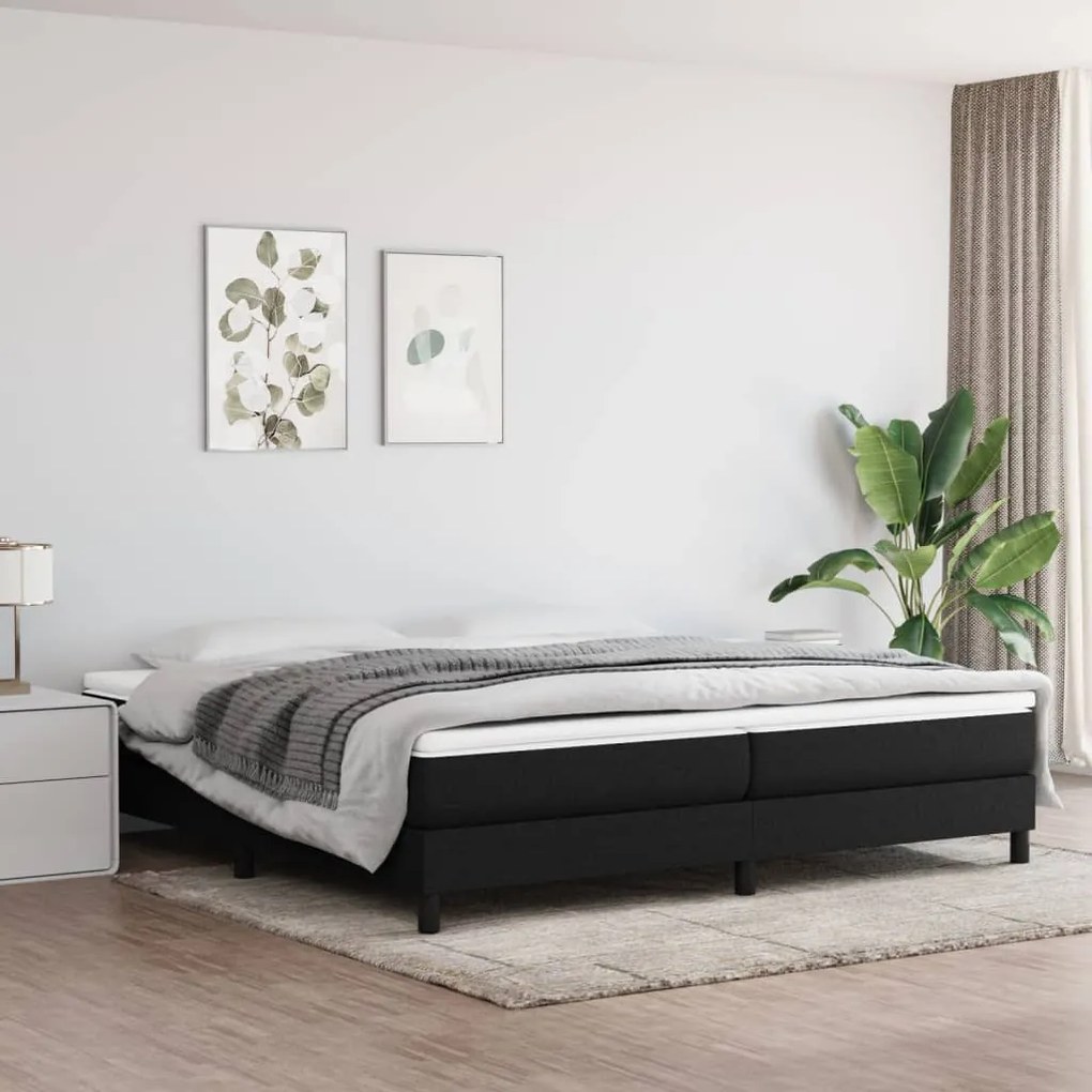 vidaXL Πλαίσιο Κρεβατιού Boxspring Μαύρο 200x200 εκ. Υφασμάτινο