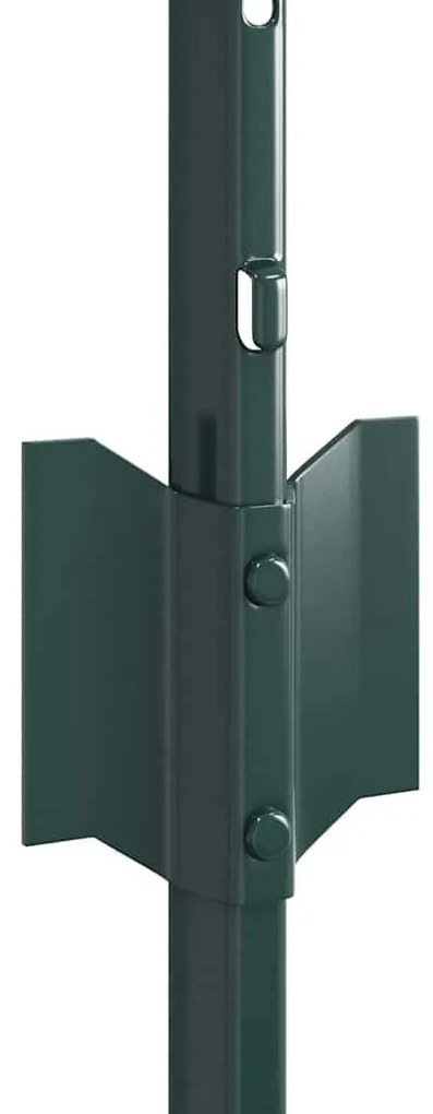 vidaXL Ασημένιοι Πόλοι Φράχτη 44 pcs Πράσινο Μέταλλο