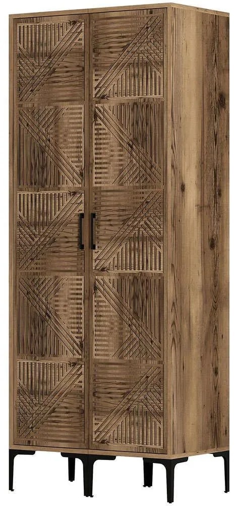 Ντουλάπα Δίφυλλη Kumsal 845HCT5442 80x47,5x201,4cm Walnut Δίφυλλη