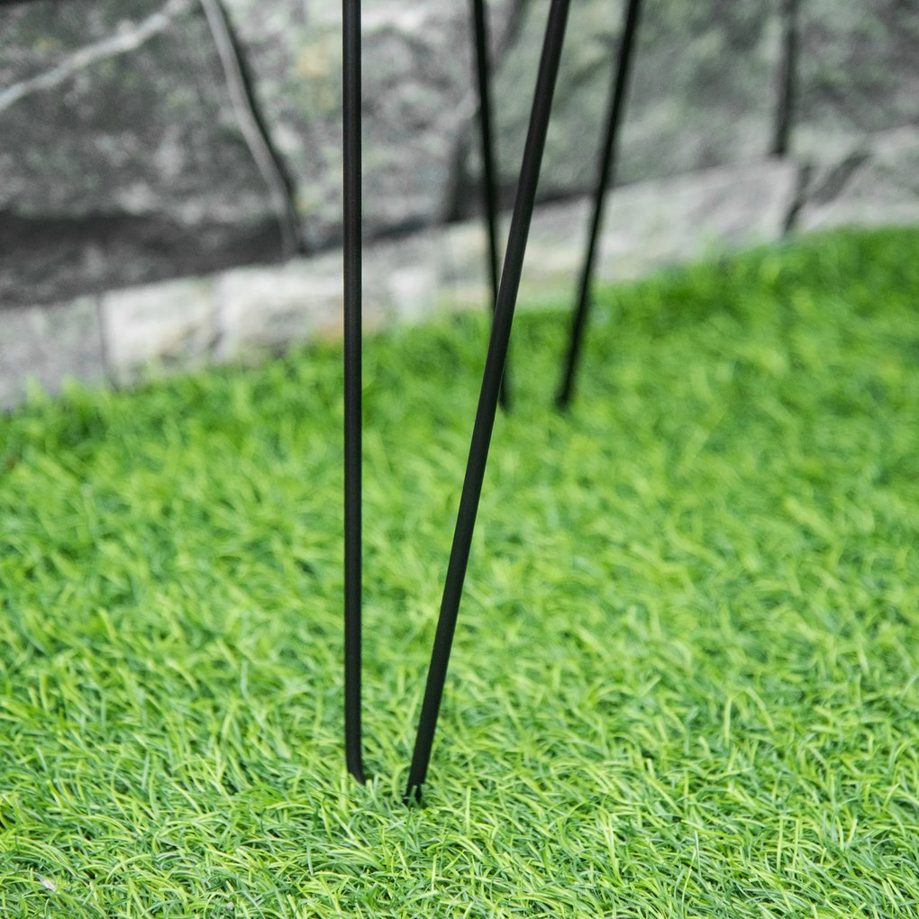 Outsunny Σετ 3 βάσεις για λουλούδια από μέταλλο, σετ βάσεων για φυτά, βάση για γλάστρα, κάτοχος για γλάστρα έως Ø16 cm Μαύρο