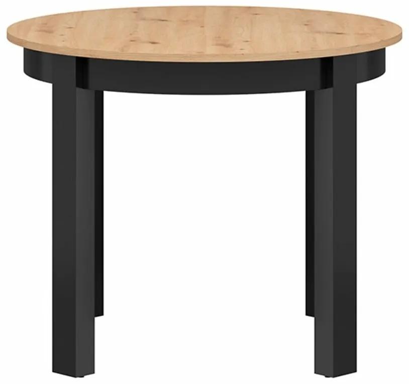 Τραπέζι Boston 314, Μαύρο, Artisan βελανιδιά, 76cm, 52 kg, Επιμήκυνση, Πλαστικοποιημένη μοριοσανίδα | Epipla1.gr