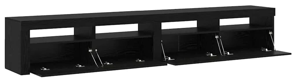 vidaXL Ντουλάπι TV 2 pcs Μαύρη Οξυά 240 x 35 x 40 εκ.