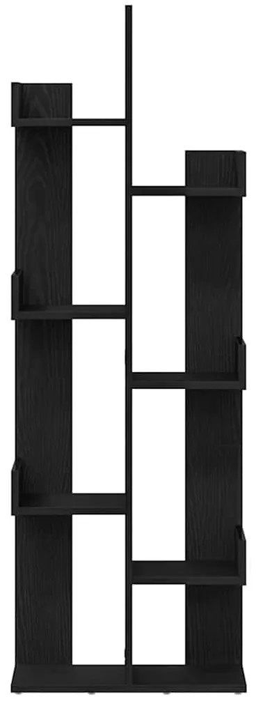 vidaXL Βιβλιοθήκη Μαύρη δρυς 48 x 25.5 x 140 εκ Επεξεργασμένο ξύλο