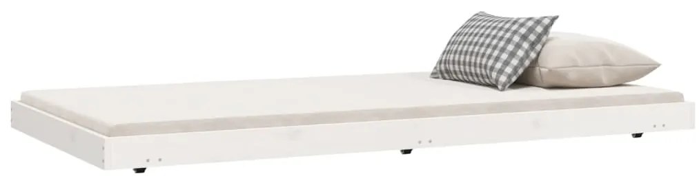 vidaXL Σκελετός Κρεβ. Χωρίς Στρώμα Λευκό 80x200 εκ. Μασίφ Ξύλο Πεύκου
