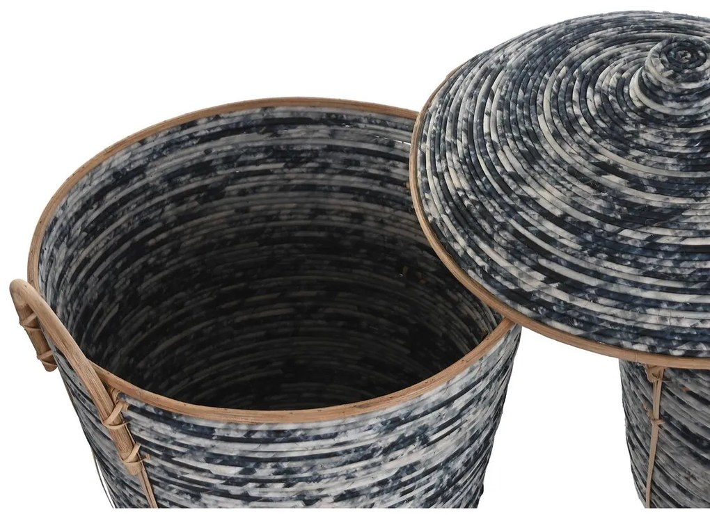 Σετ Καλαθιών DKD Home Decor Λευκό Μαύρο Φυσικό