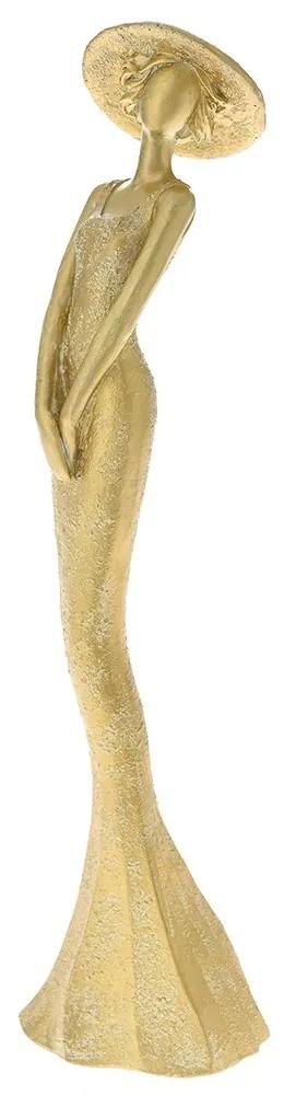 Διακοσμητική Επιτραπέζια Κοπέλα Polyresin Χρυσή 8x8x31εκ. 81939
