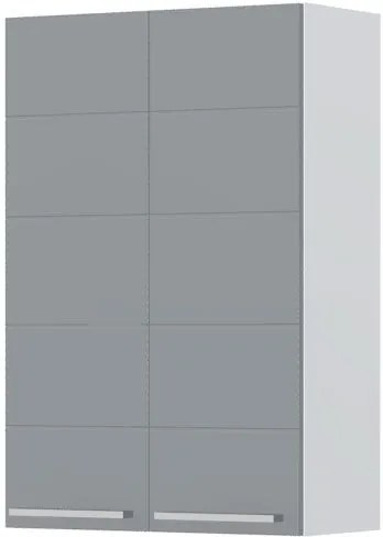 Ντουλάπι κρεμαστό Hudson V9-60-2K-Λευκό - Γκρι