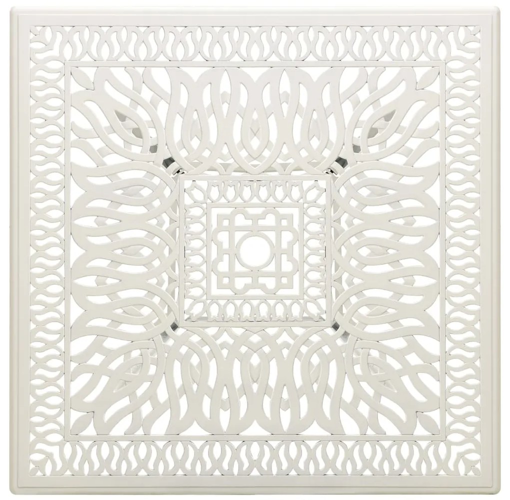 vidaXL Τραπέζι Κήπου Λευκό 90 x 90 x 73 εκ. από Χυτό Αλουμίνιο