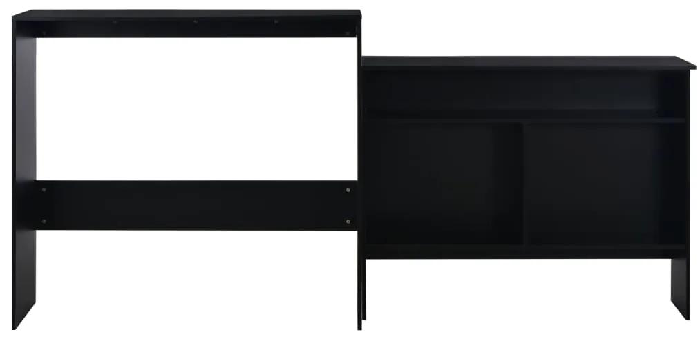 vidaXL Τραπέζι Μπαρ με 2 Επιφάνειες Χρώμα Μαύρο 130 x 40 x 120 εκ.
