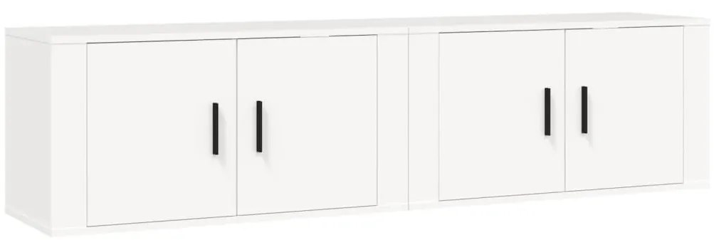 vidaXL Έπιπλα Τηλεόρασης Επιτοίχια 2 τεμ. Λευκά 80 x 34,5 x 40 εκ.