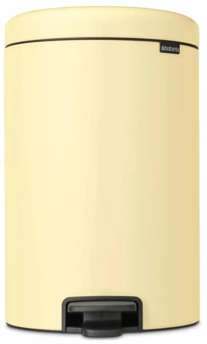Κάδος απορριμμάτων με πεντάλ Brabantia NewIcon 649044, 20 l, Ομαλό κλείσιμο, Αντιολισθητική βάση, Κίτρινο