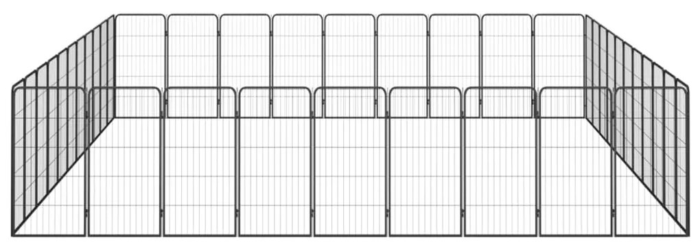 vidaXL Κλουβί Σκύλου 40 Πάνελ Μαύρο 50x100 εκ. Ατσάλι με Βαφή Πούδρας
