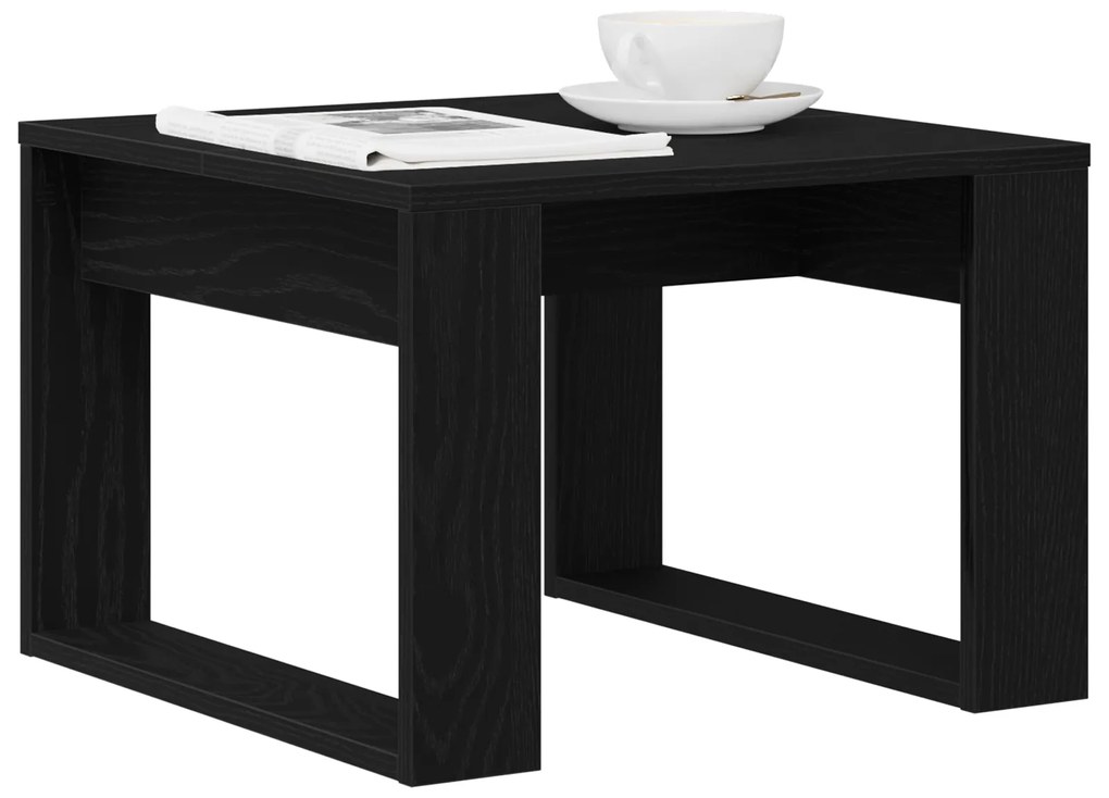 vidaXL Μαύρο Τραπεζάκι Δρυός - 50x50x35 εκ., Φτιαγμένο από Τεχνικό Ξύλο