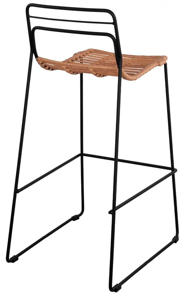 Σκαμπό Μπαρ ALLEGRA C5642 Μεταλλικό με Μπέζ Wicker 48x53x100 εκ. 48x53x100 εκ.