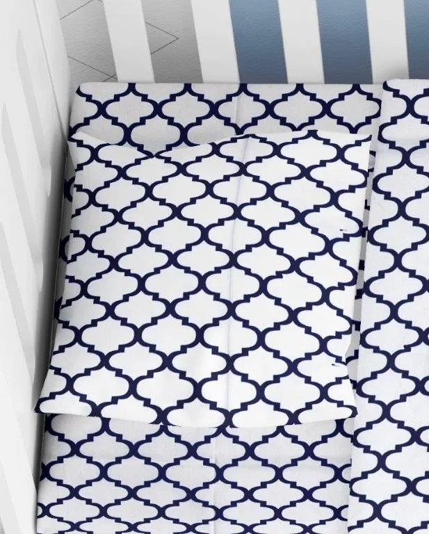 Μαξιλαροθήκη Βαμβακερή Bebe 35x45εκ. Windows 176 White-Dark Blue DIMcol