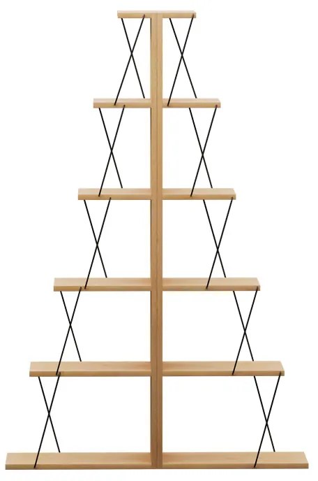 Βιβλιοθήκη mini Tars pakoworld sonoma-μαύρο 130x22x146εκ - 225-000040