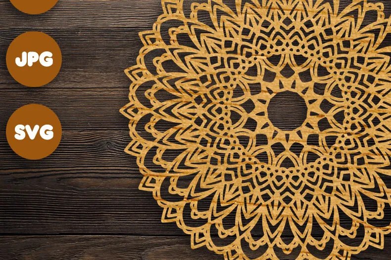 Intra απο ξύλο plywood 3mm-4mm πάχος 3D Mandala για Cricut Δίασταση 30x30 cm INTRAFABR-71433856