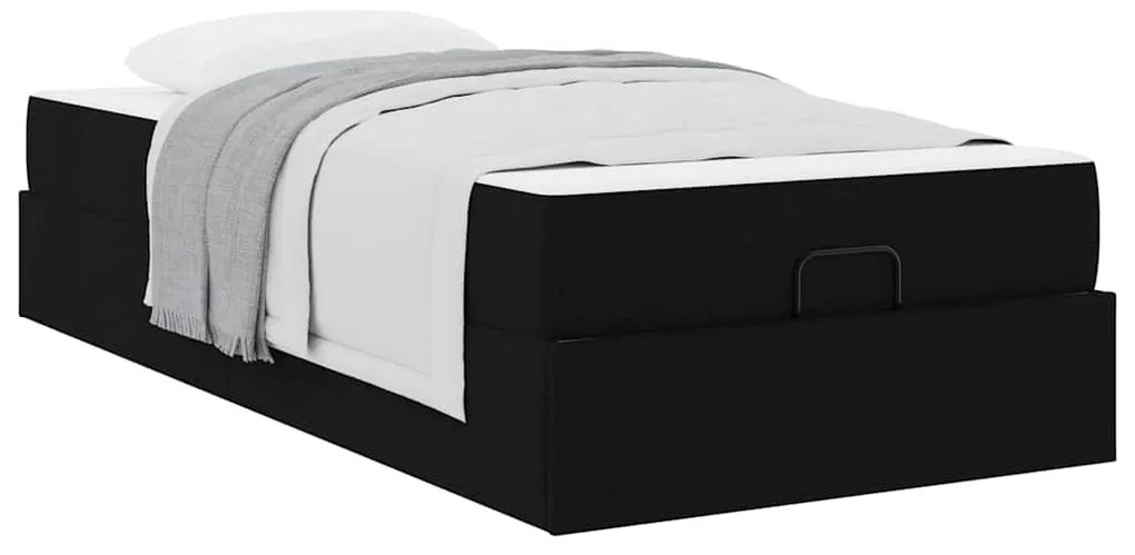 vidaXL Σκελετός Κρεβατιού με στρώμα Μαύρο 100 x 200 cm ύφασμα