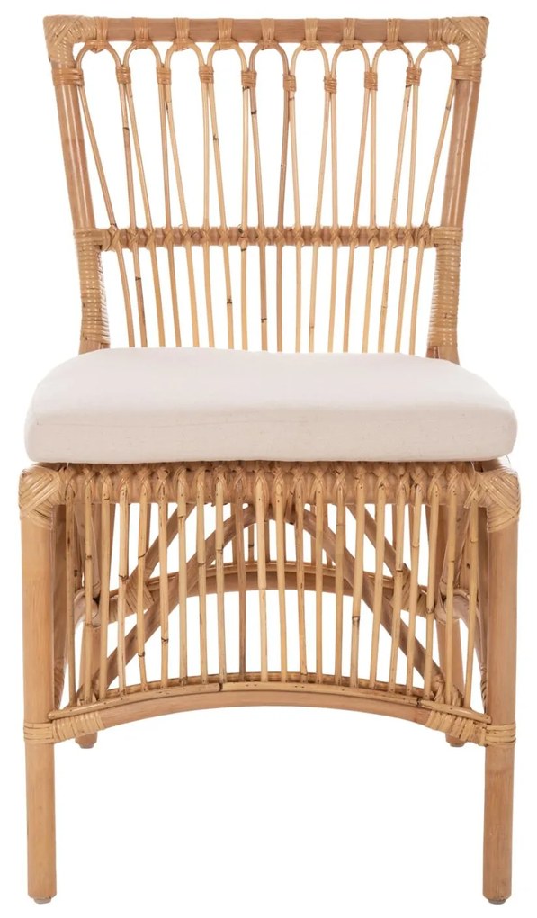 Καρέκλα THALIN Rattan σε Φυσικό και Μαξιλάρι Λευκό 53x58x91Υεκ. 53x58x91 εκ.