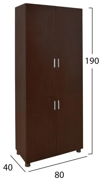 Βιβλιοθήκη γραφείου C10207.12 Eπαγγελματική Wenge 80x40x190Υ εκ. 80x40x190 εκ.
