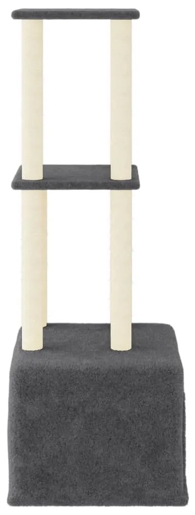 vidaXL Γατόδεντρο Σκούρο Γκρι 133,5 εκ. με Στύλους Ξυσίματος από Σιζάλ