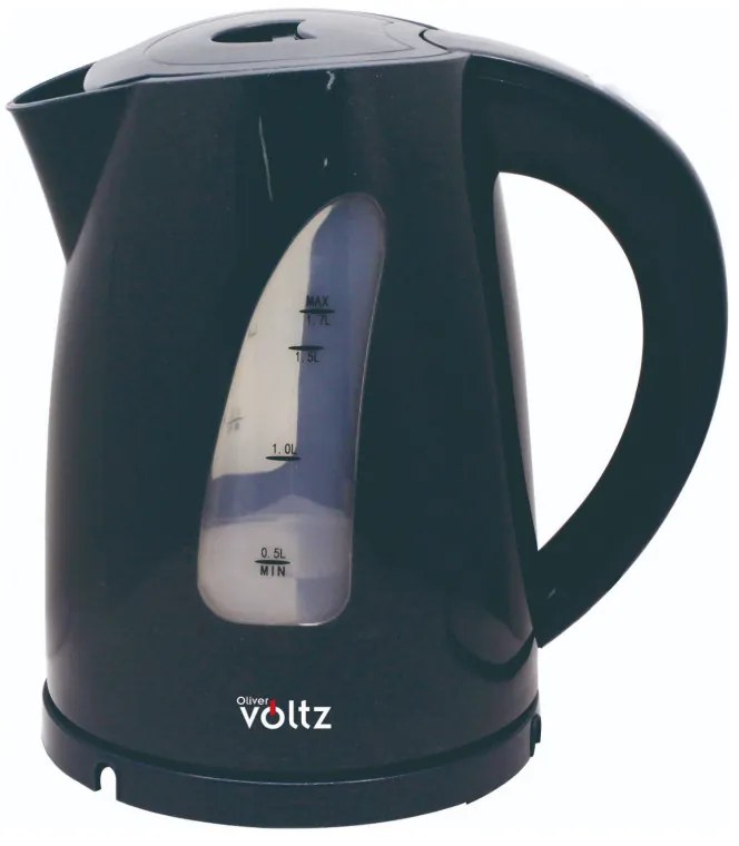 Ηλεκτρικός βραστήρας Oliver Voltz OV51230B, 2200W, 1,7 l, Φωτεινή ένδειξη, Ασύρματο, Μαύρο