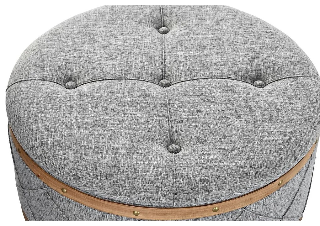 Σκαμπό DKD Home Decor   Φυσικό Ξύλο πολυεστέρας Ανοιχτό Γκρι (80 x 80 x 43 cm)