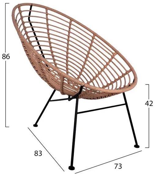 ΣΕΤ ΕΞΩΤΕΡΙΚΟΥ ΧΩΡΟΥ 3ΤΜΧ ALLEGRA HM10335 ΜΠΕΖ WICKER-ΜΕΤΑΛΛΟ