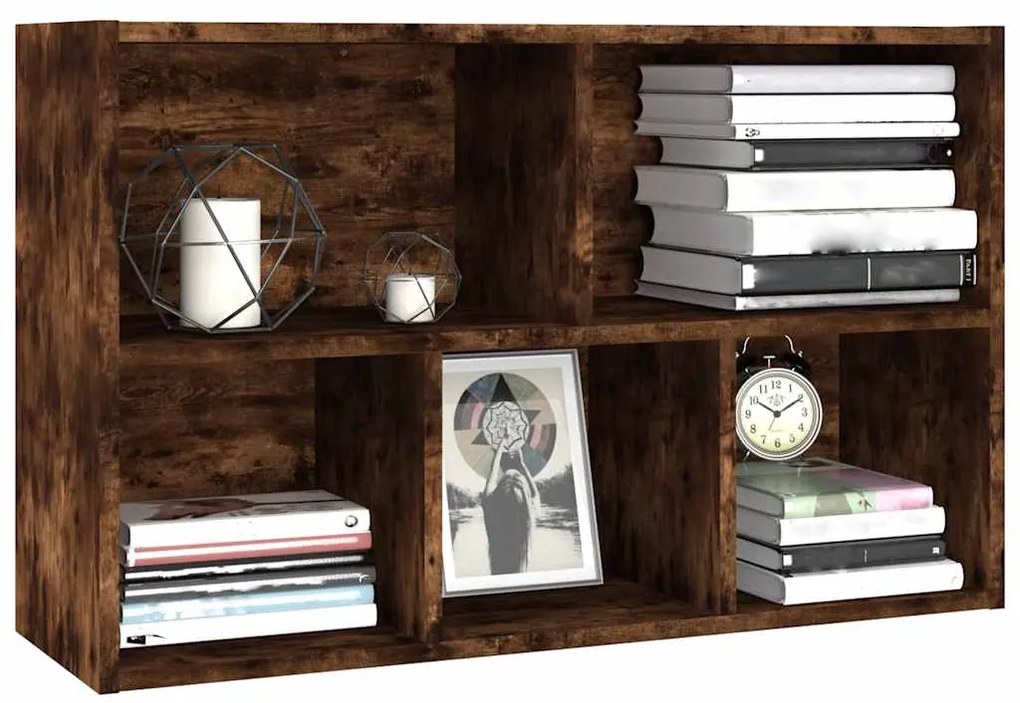 vidaXL Βιβλιοθήκη/Ντουλάπι Καπνιστή Δρυς 50x25x80 εκ. Επεξεργ. Ξύλο