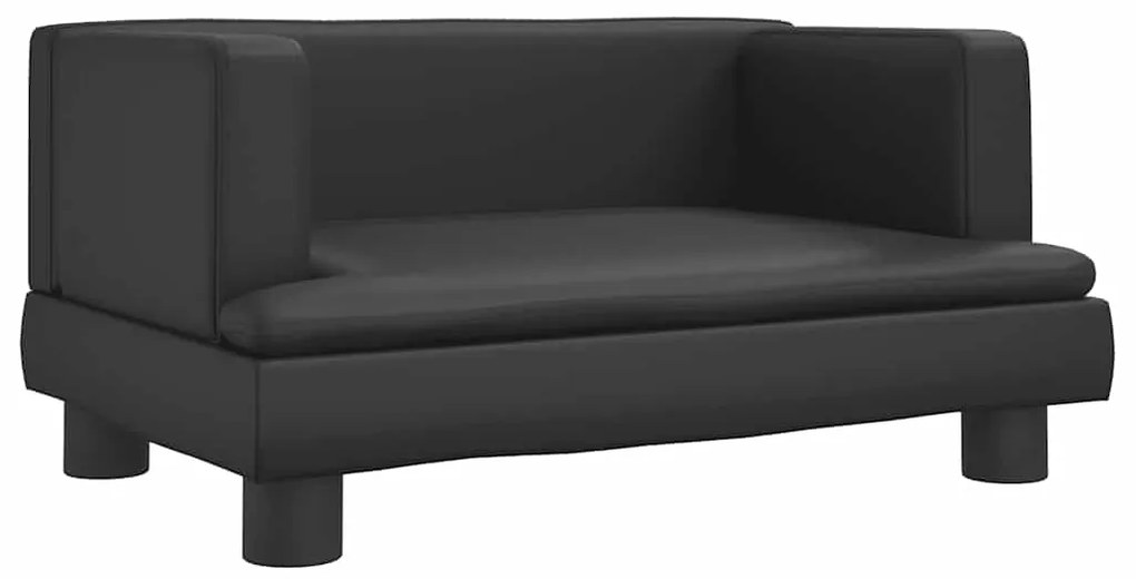 vidaXL Καναπές Παιδικός Μαύρος 60 x 40 x 30 εκ. από Συνθετικό Δέρμα