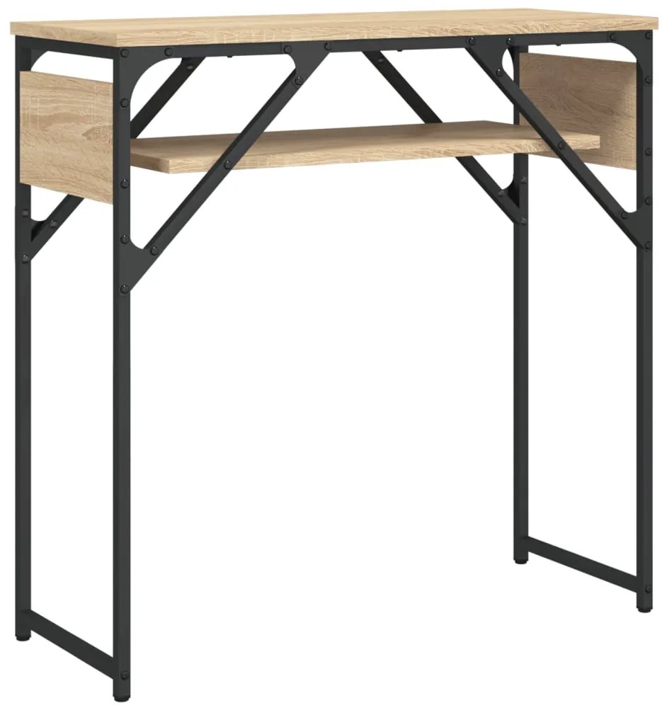 vidaXL Τραπέζι Κονσόλα με Ράφι Sonoma Δρυς 75x30x75 εκ. Επεξεργ. Ξύλο