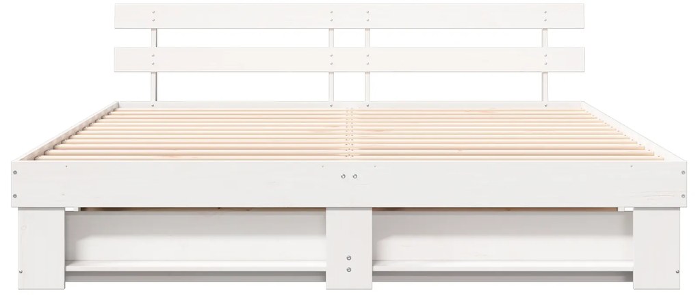 vidaXL Σκελετός Κρεβατιού Λευκό 180 x 200 εκ. Μασίφ ξύλο πεύκου