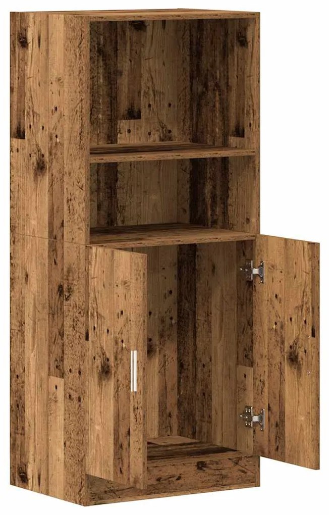Ντουλάπι Κουζίνας Όψη Παλαιού Ξύλου 57x41,5x131,5εκ. Επεξ. Ξύλο - Καφέ