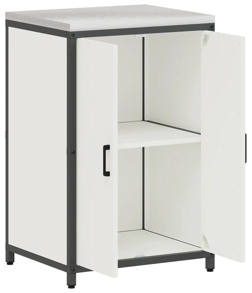 vidaXL Ντουλάπα Αποθήκευσης Κουζίνας Λευκό 60 x 50 x 92 εκ. Ατσάλι