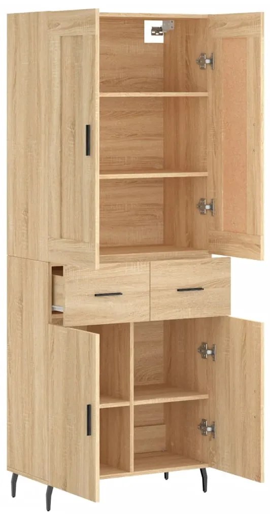 vidaXL Ντουλάπι Sonoma δρυς 69,5 x 34 x 180 εκ. από Επεξεργασμένο Ξύλο