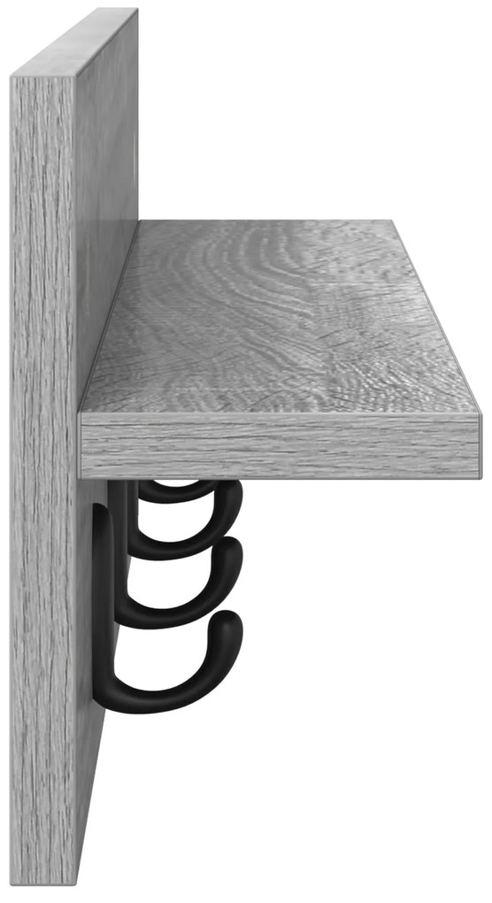 vidaXL Τοίχου Κρεμάστρα με ράφι Γκρι sonoma 60 x 10.5 x 18 εκ
