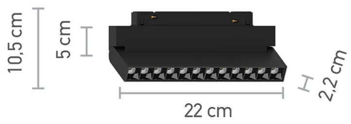 InLight Φωτιστικό LED 12W 4000K για μαγνητική ράγα σε μαύρη απόχρωση D:22cmX10,5cm (T01602-BL)